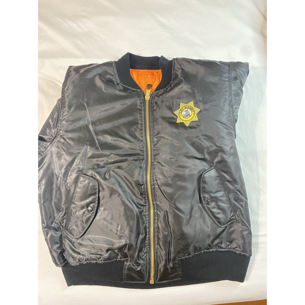 Rothco MA-1 Flight Jacket Men XL Black Bomber SJDC Academy Patch & Tactical Tie
